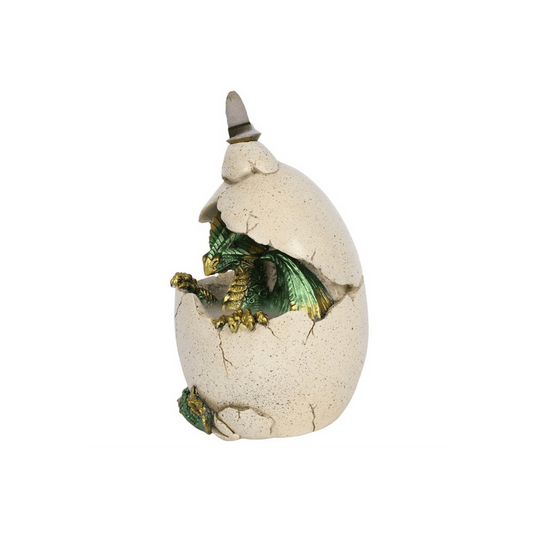 Green Dragon in Egg Backflow Incense Burner - DuvetDay.co.uk