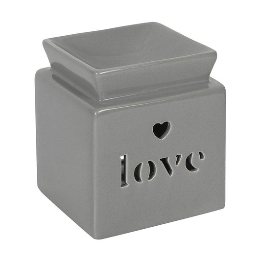 Grey Love Cut Out Oil Burner - DuvetDay.co.uk