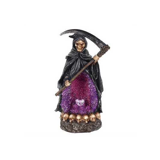 Grim Reaper Backflow Incense Burner with Light - DuvetDay.co.uk