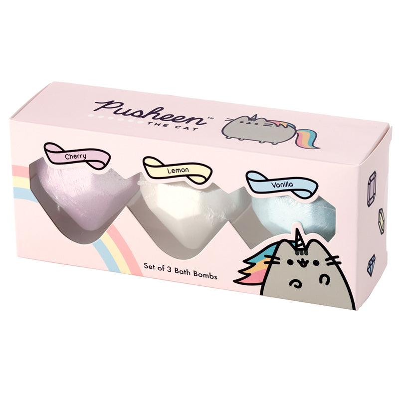 Handmade Bath Bomb Set of 3 - Pusheen the Cat - DuvetDay.co.uk