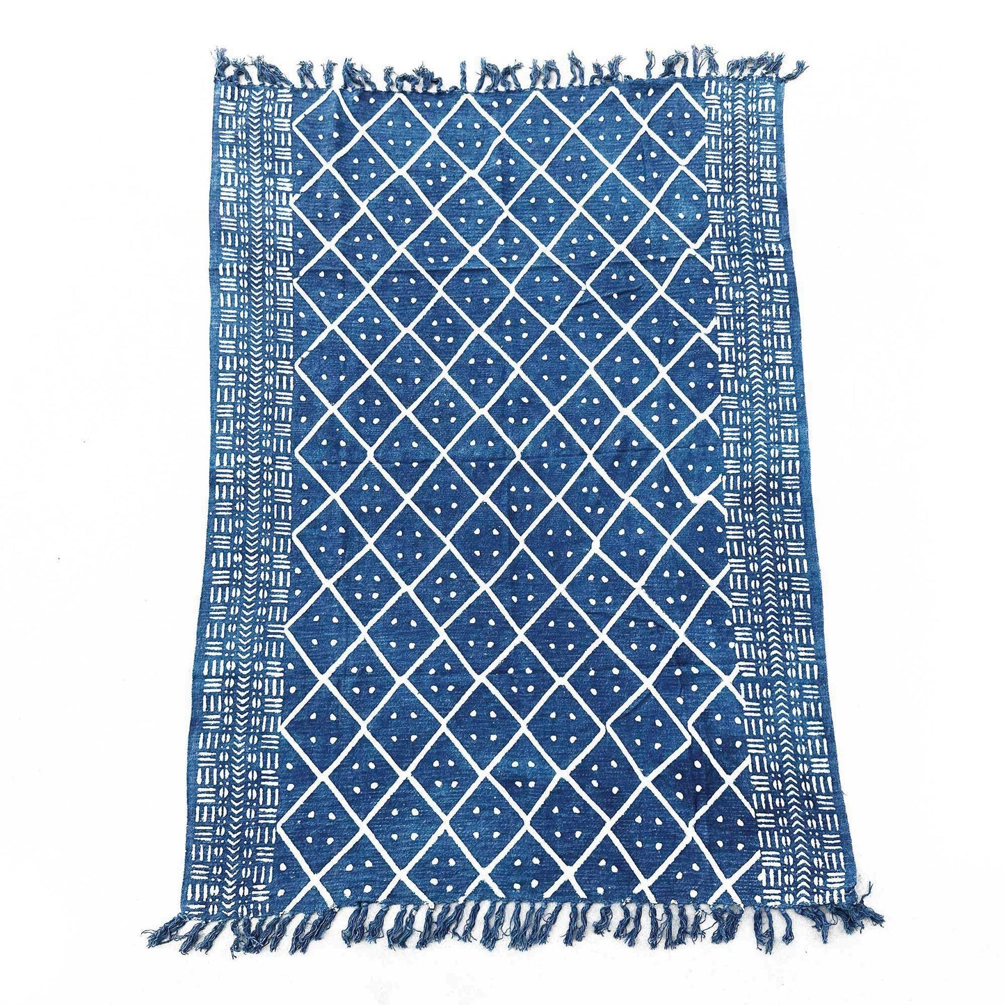 Handmade Indigo Throw - 170x120cm - Midnight Heerak - DuvetDay.co.uk