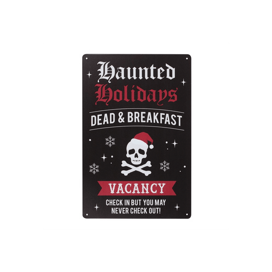 Haunted Holidays Metal Sign - DuvetDay.co.uk