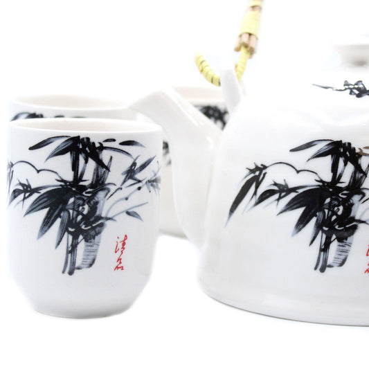 Herbal Teapot Set - White Stone Oriental - DuvetDay.co.uk