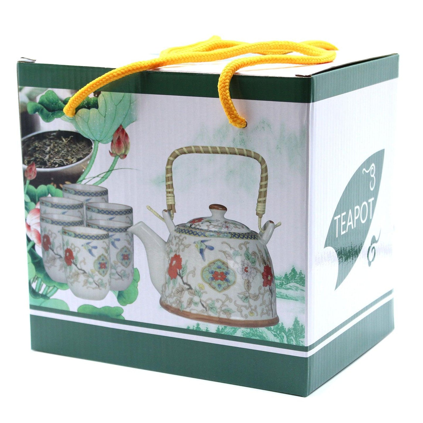 Herbal Teapot Set - White Stone Oriental - DuvetDay.co.uk