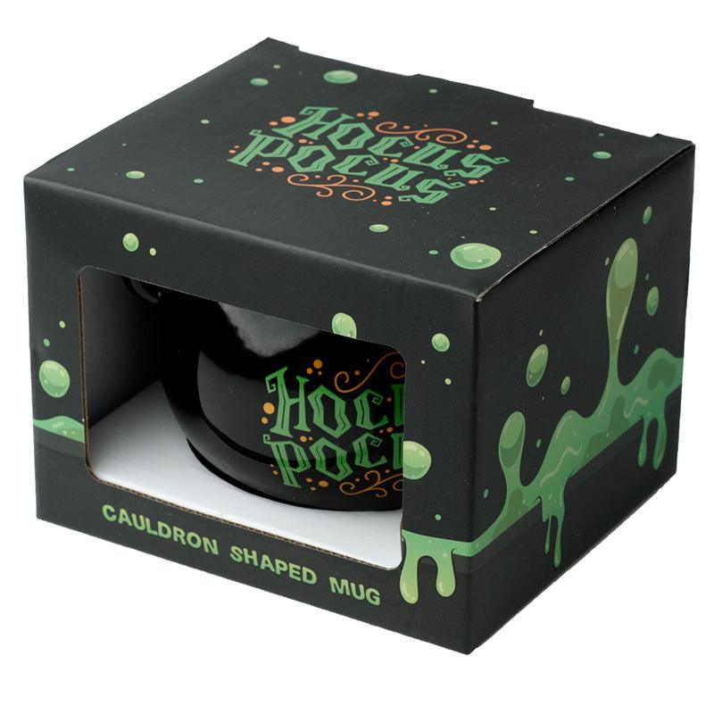 Hocus Pocus Black Cauldron Ceramic Shaped Mug - DuvetDay.co.uk