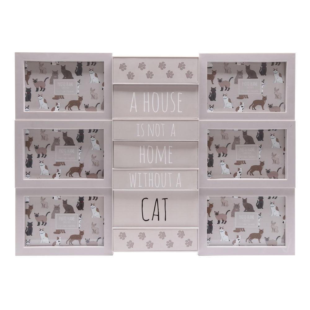 Large 50cm Cat Multi Photo Frame - DuvetDay.co.uk