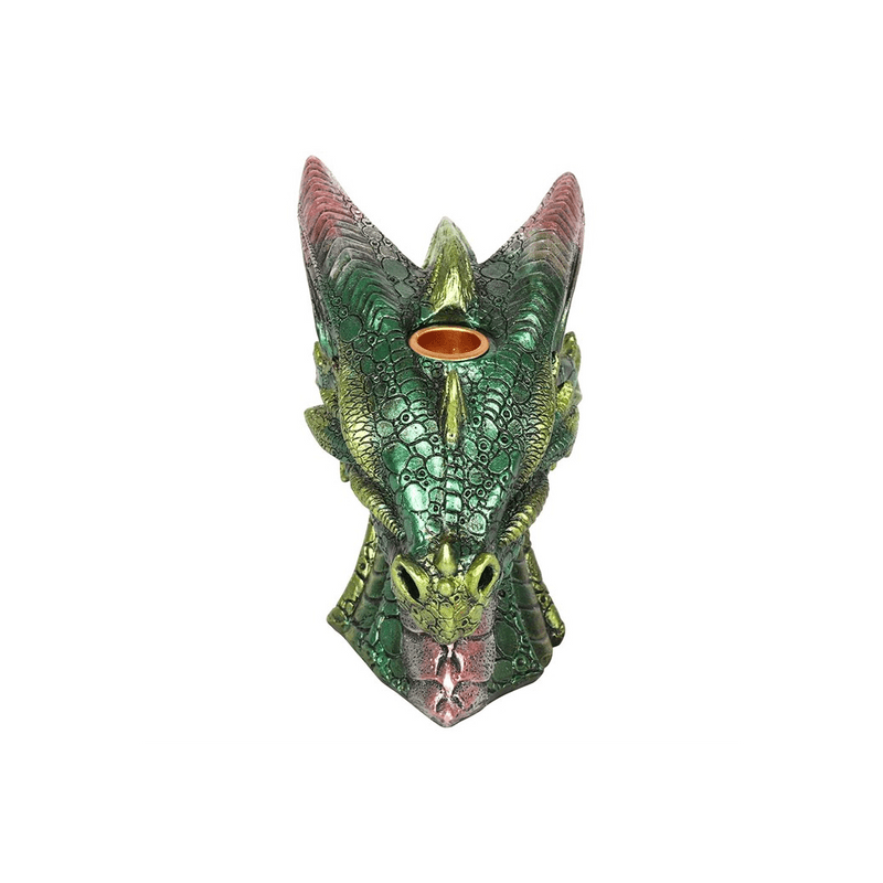 Large Green Dragon Head Backflow Incense Burner - DuvetDay.co.uk