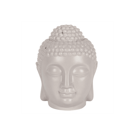 Large Grey Buddha Head Oil Burner - DuvetDay.co.uk