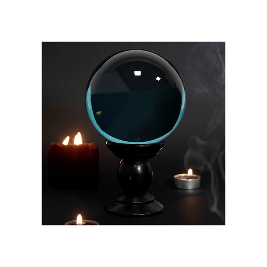 Large Teal Crystal Ball on Stand - DuvetDay.co.uk