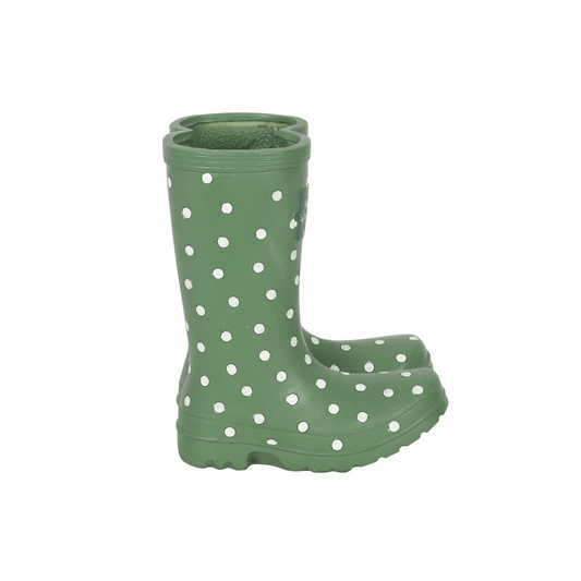 Light Green Welly Boot Planter - DuvetDay.co.uk
