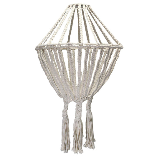 Macrame Large Drop Chandelier - Natural - DuvetDay.co.uk