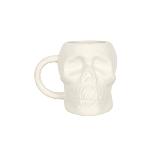 Matte White Skull Mug - DuvetDay.co.uk
