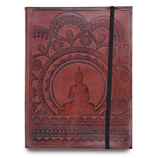 Medium Notebook with strap - Tibetan Mandala - DuvetDay.co.uk