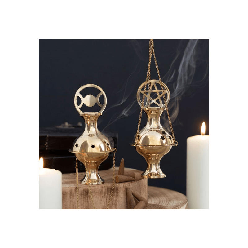 Metal Pentagram Incense Censer - DuvetDay.co.uk