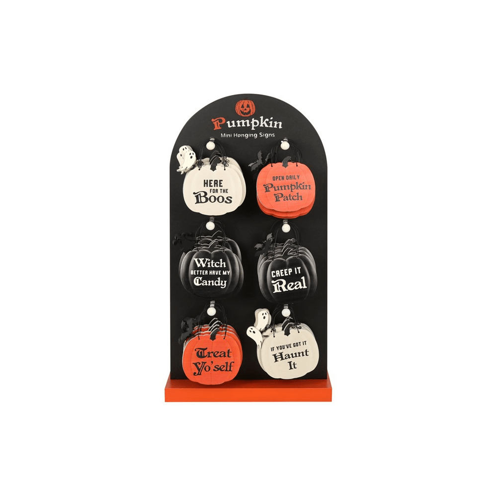 Mini Pumpkin Hanging Sign Display - DuvetDay.co.uk
