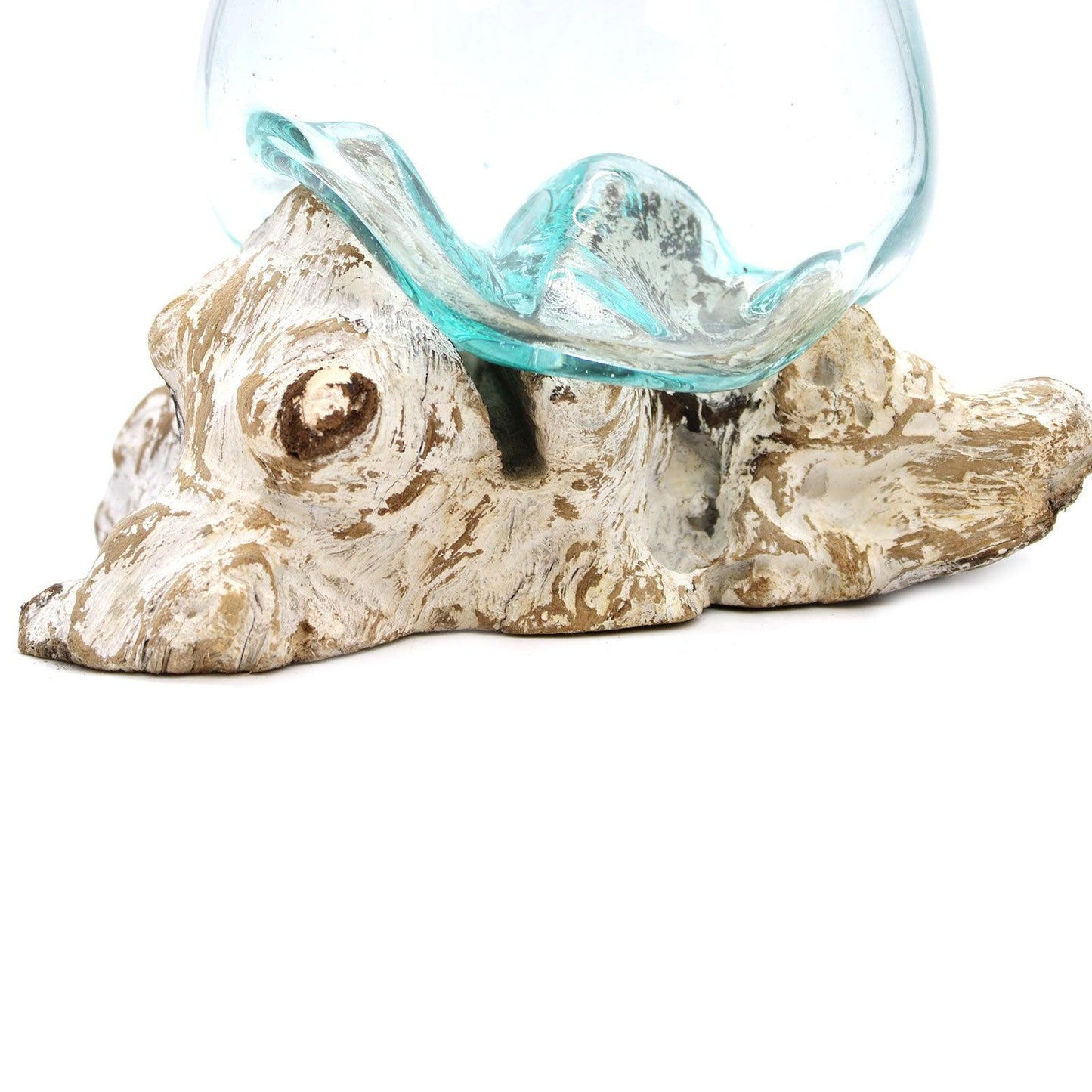 Molten Glass on Whitewash Wood - Large Bowl - DuvetDay.co.uk