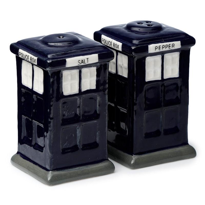 Novelty Ceramic Police Box Salt and Pepper Set - DuvetDay.co.uk