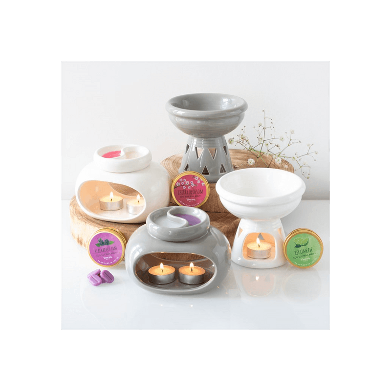 Off White Double Oil Burner - DuvetDay.co.uk