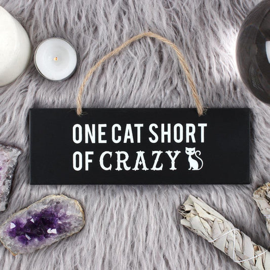 One Cat Short of Crazy Wall Sign - DuvetDay.co.uk