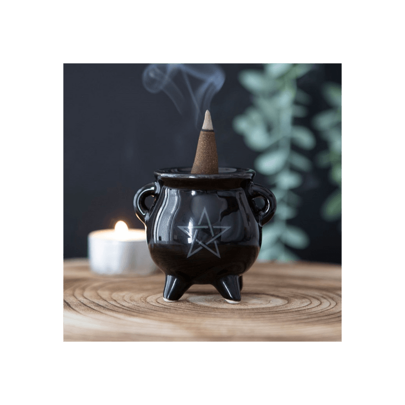 Pentagram Cauldron Ceramic Incense Holder - DuvetDay.co.uk