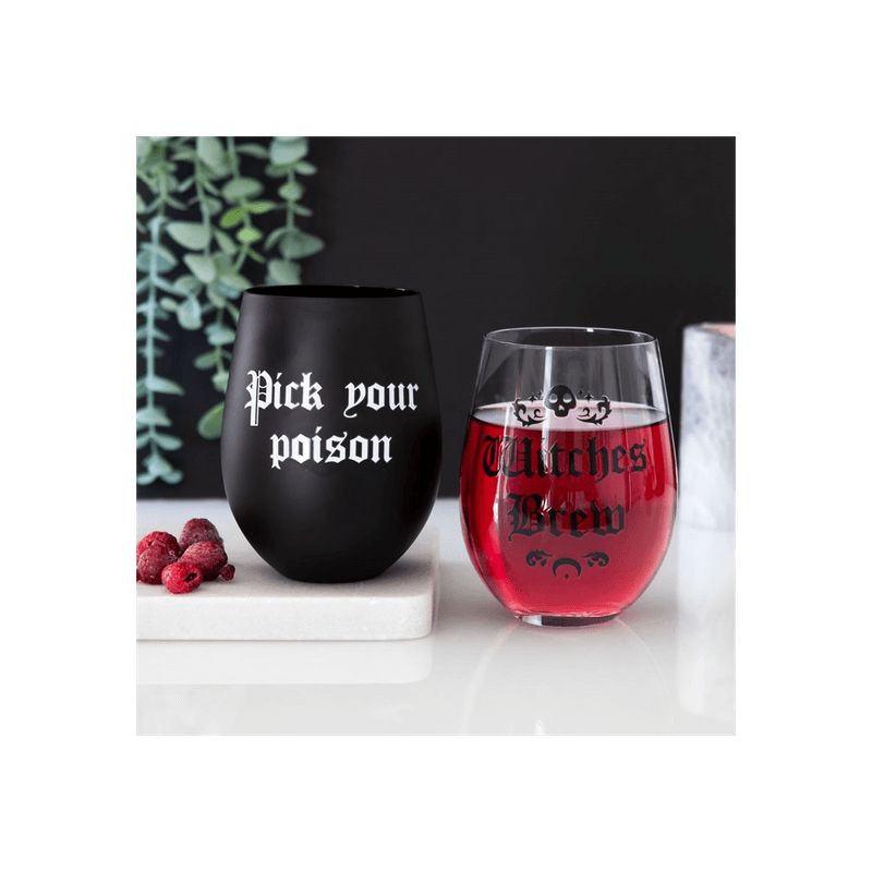 Pick Your Poison Stemless Wine Glass - DuvetDay.co.uk