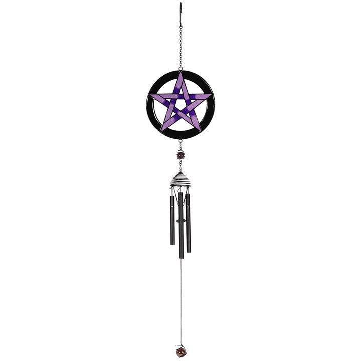 Purple Pentagram Windchime - DuvetDay.co.uk