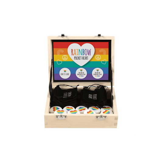 Rainbow Heart Pocket Sentiment Stones - DuvetDay.co.uk