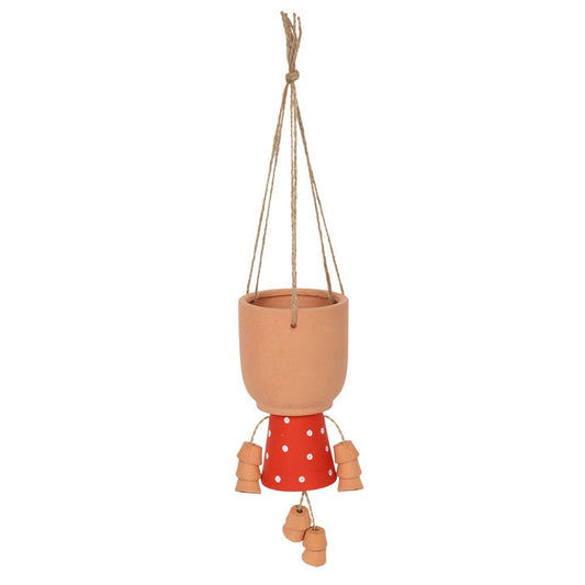 Red Pot Man Hanging Terracotta Planter - DuvetDay.co.uk
