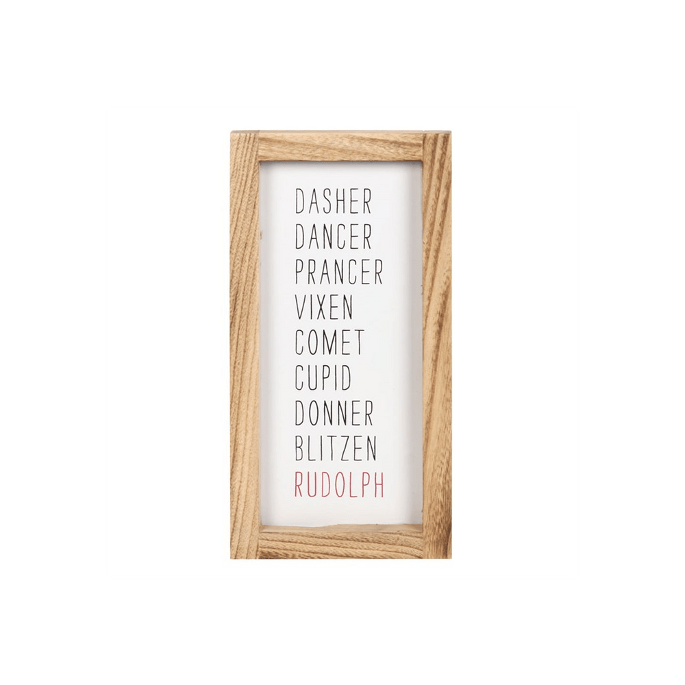 Reindeer Names Wooden Sign - DuvetDay.co.uk