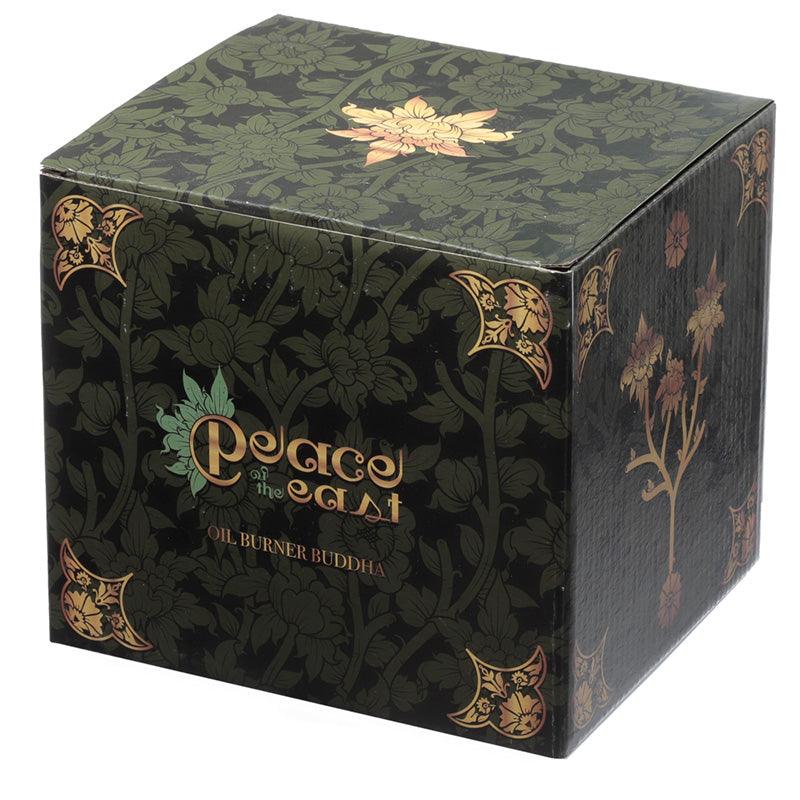 Resin Oil & Wax Burner - Peace of the East Wood Effect Chinese Buddha - DuvetDay.co.uk