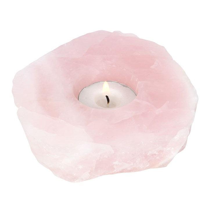 Rose Quartz Crystal Tealight Holder - DuvetDay.co.uk