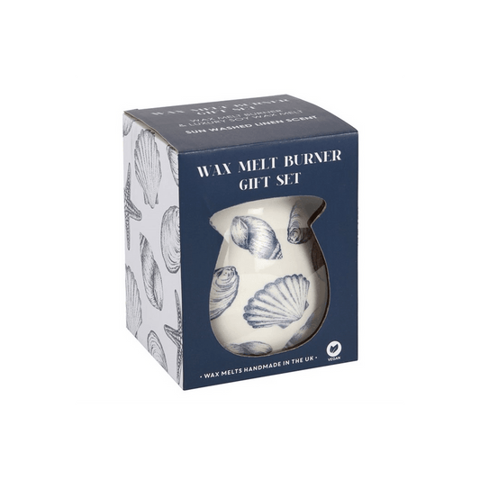 Seashell Wax Melt Burner Gift Set - DuvetDay.co.uk