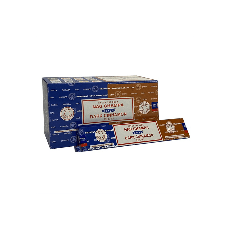 Set of 12 Packets of Combo Satya Incense - Nag Champa Dark Cinnamon - DuvetDay.co.uk