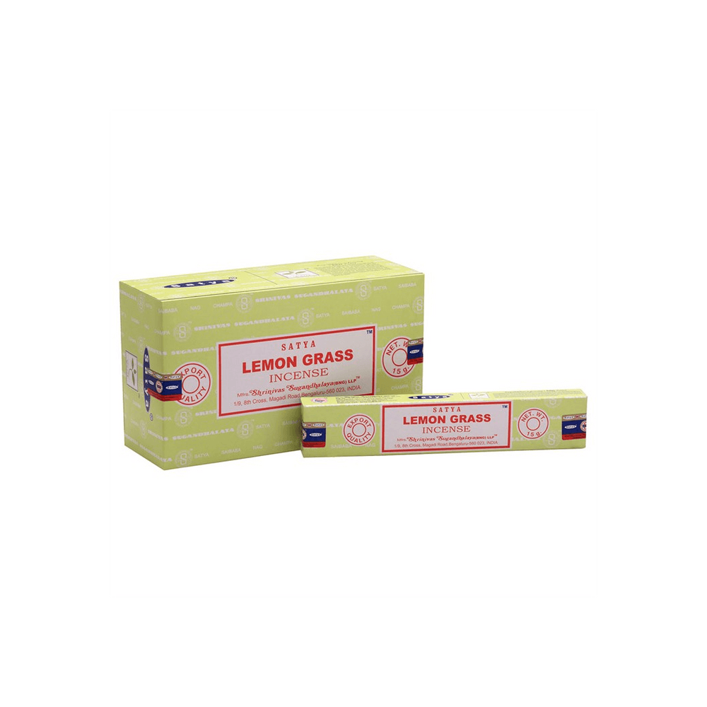 Set of 12 Packets of Lemongrass Incense Sticks by Satya - DuvetDay.co.uk