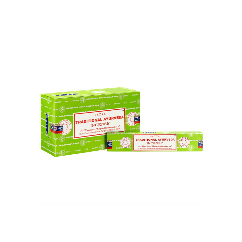 Set of 12 Packets of Traditional Ayurveda Incense Sticks by Satya - DuvetDay.co.uk
