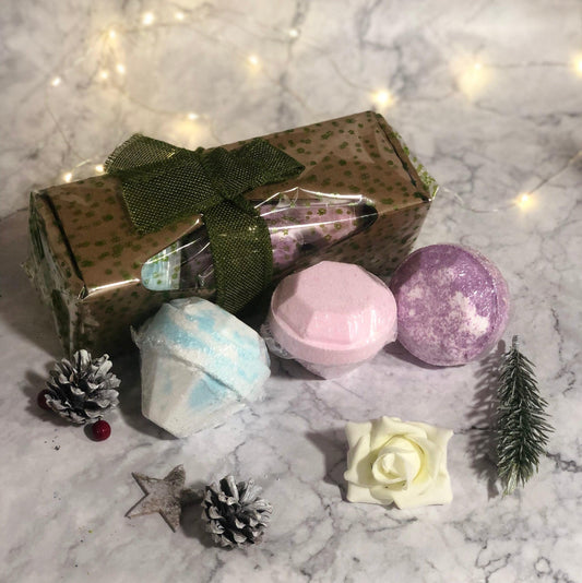 Set Of 3 Gemstone Bathbombs Gift Pack - Mix 1 - DuvetDay.co.uk