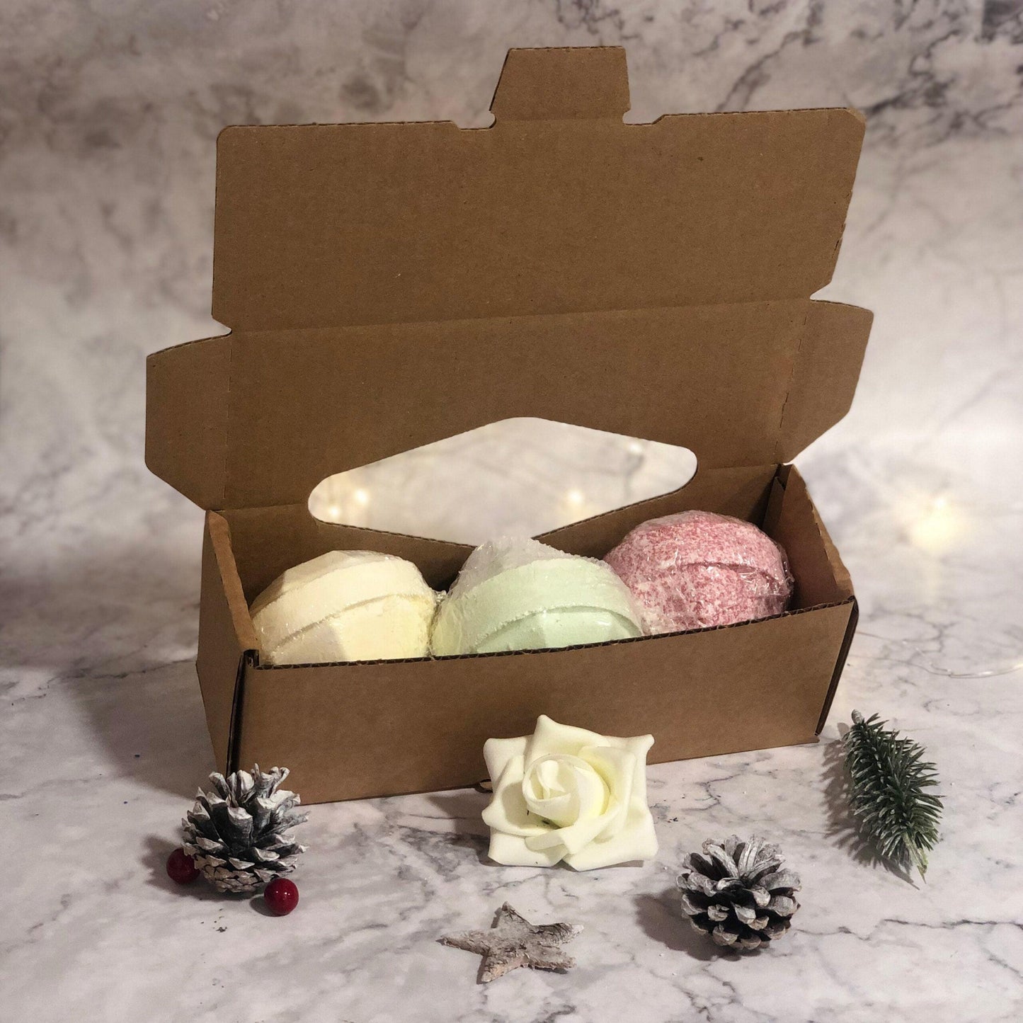Set Of 3 Gemstone Bathbombs Gift Pack - Mix 2 - DuvetDay.co.uk