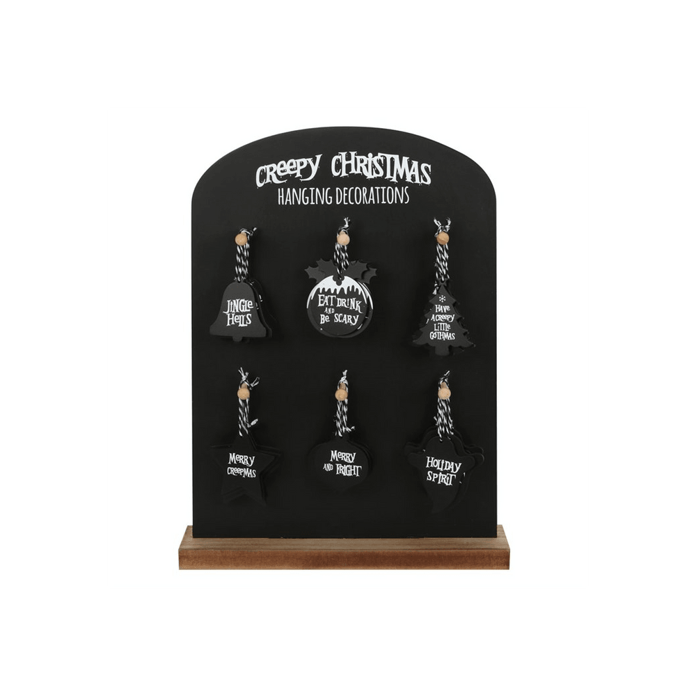 Set of 36 Creepy Christmas Hanging Signs on Display - DuvetDay.co.uk