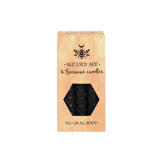 Set of 6 Black Beeswax Spell Candles - DuvetDay.co.uk