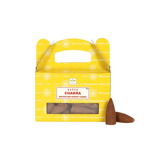 Set of 6 Packets of Chakra Backflow Dhoop Cones by Satya - DuvetDay.co.uk