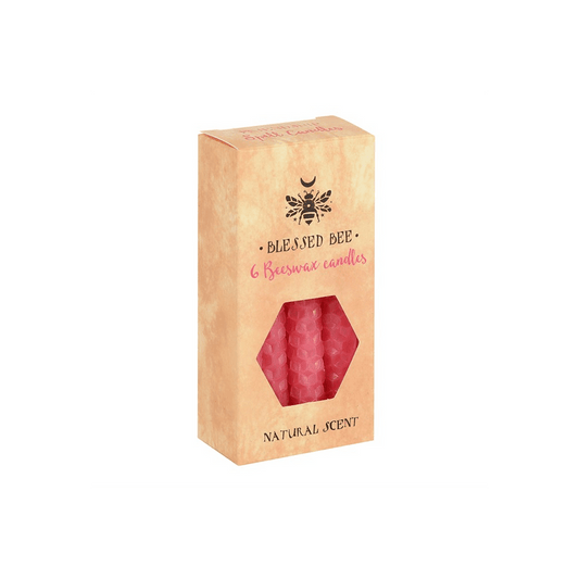 Set of 6 Pink Beeswax Spell Candles - DuvetDay.co.uk