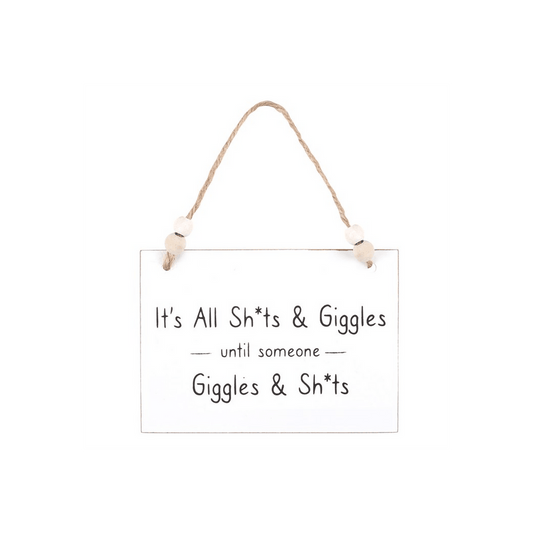 Shits & Giggles Hanging Sign - DuvetDay.co.uk