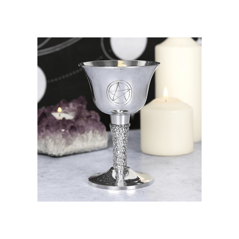 Silver Metal Pentagram Chalice - DuvetDay.co.uk