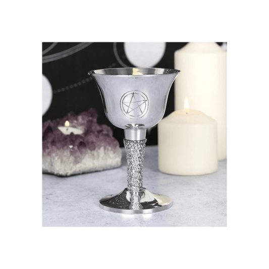 Silver Metal Pentagram Chalice - DuvetDay.co.uk
