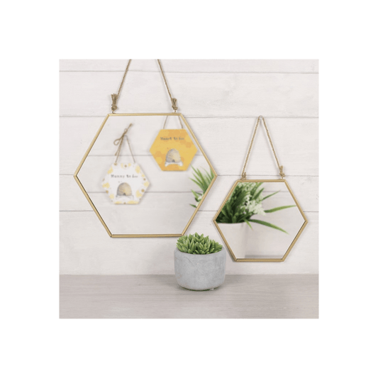 Small Gold Geometric Mirror - DuvetDay.co.uk