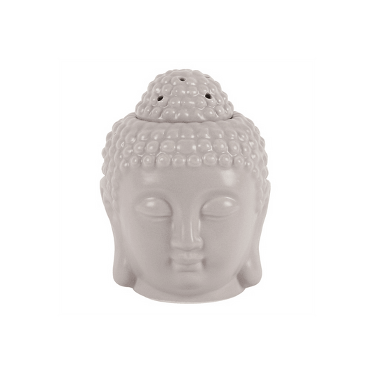Small Grey Buddha Head Oil Burner - DuvetDay.co.uk