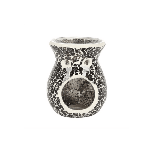 Small Gunmetal Grey Crackle Oil Burner - DuvetDay.co.uk