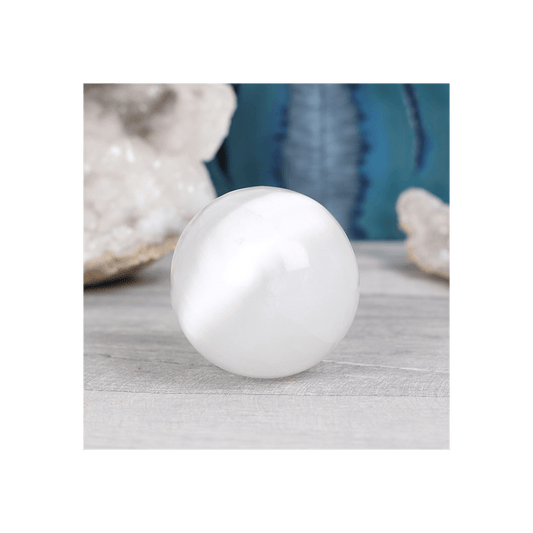 Small Selenite Sphere - DuvetDay.co.uk