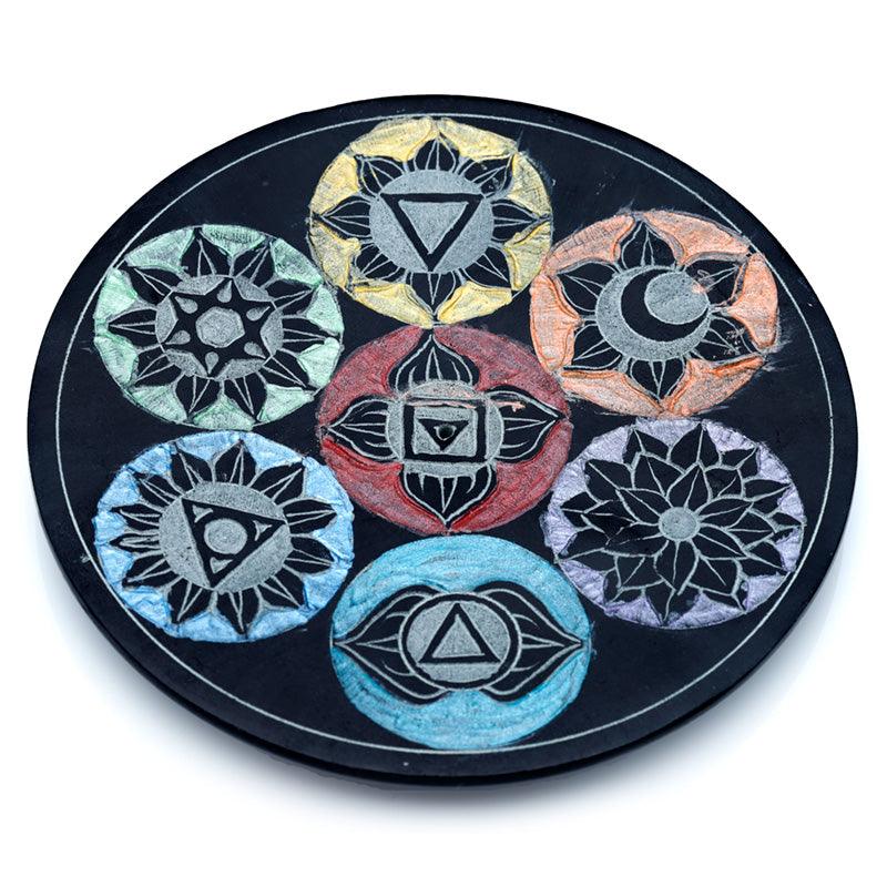 Soapstone Chakra Incense Burner Dish - DuvetDay.co.uk