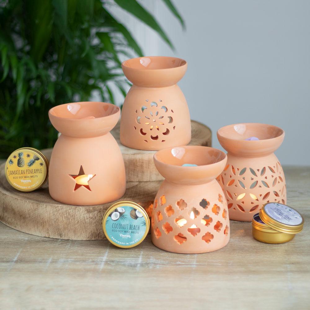 Star Cutout Terracotta Effect Oil Burner - DuvetDay.co.uk